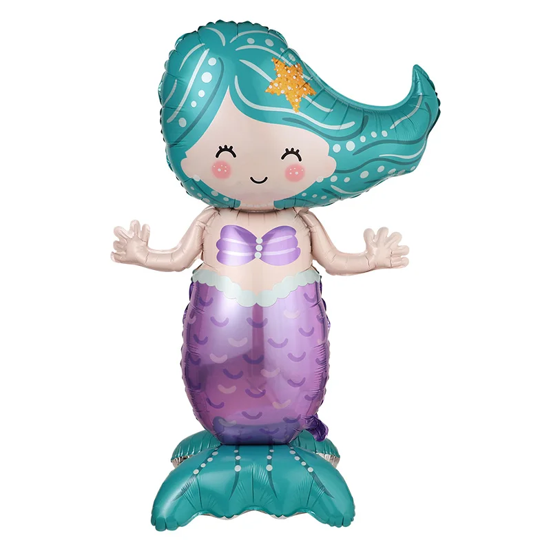 Standing Mermaid Balloons For Birthday Party Atmosphere Indoor/outdoor Decoration Ocean Undersea Party Decor view 5