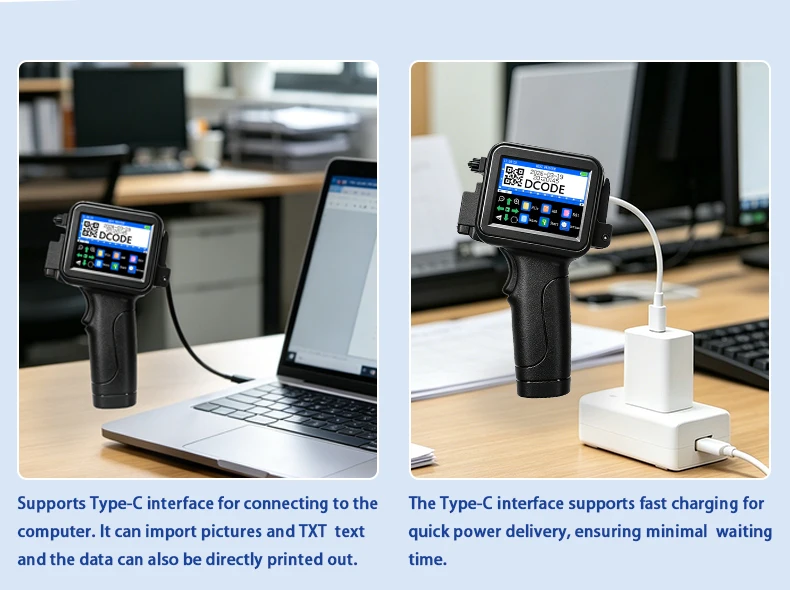 XTMINI 12.7mm Handheld Inkjet Printer Portable Printers Text QR Barcode Batch Nu