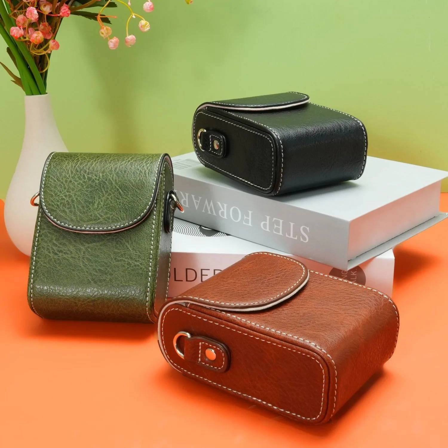 Retro PU Leather Camera Bag Hard Case For Sony RX100M7 zv1 camera storage bag For Canon G7X2 portable protective Cover Bag