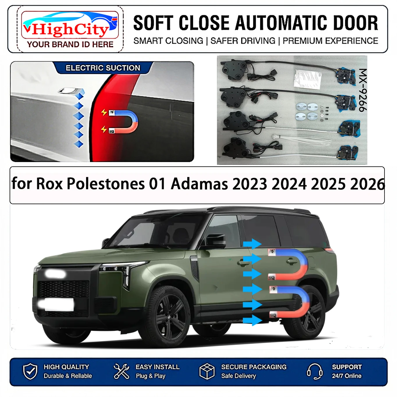 

for Rox Polestones 01 Adamas 2023-2026 Electric Suction Soft Close Door Smart Anti Pinch Auto Cinch Latch System No Slam Silent