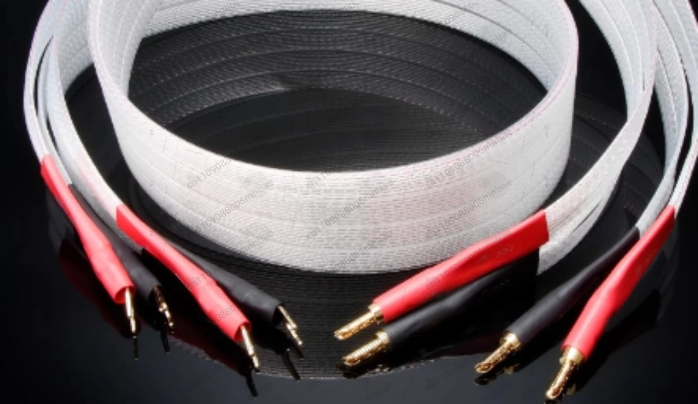 deposit Pair Speaker Cable 8N OCC horn cable Silver Plated speaker wire PTFE shielding Y spade and Banana Z plugs for Amplifier