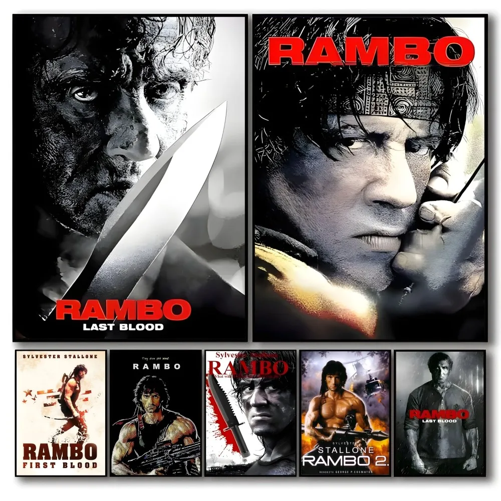 

Classic Movie Rambo First Blood Self-adhesive Art Waterproof Paper Sticker Coffee House Bar Room Wall Decor