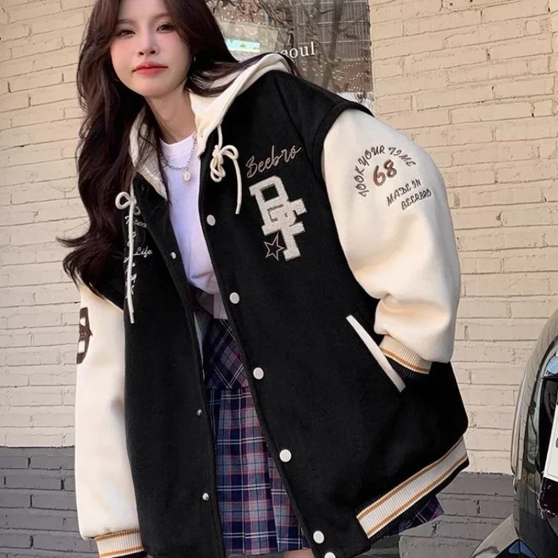 

Vintage Varsity Bomber Jacket Women Oversized Korean Fashion Streetwear Harajuku Y2k Jackets Female New In Outerwear