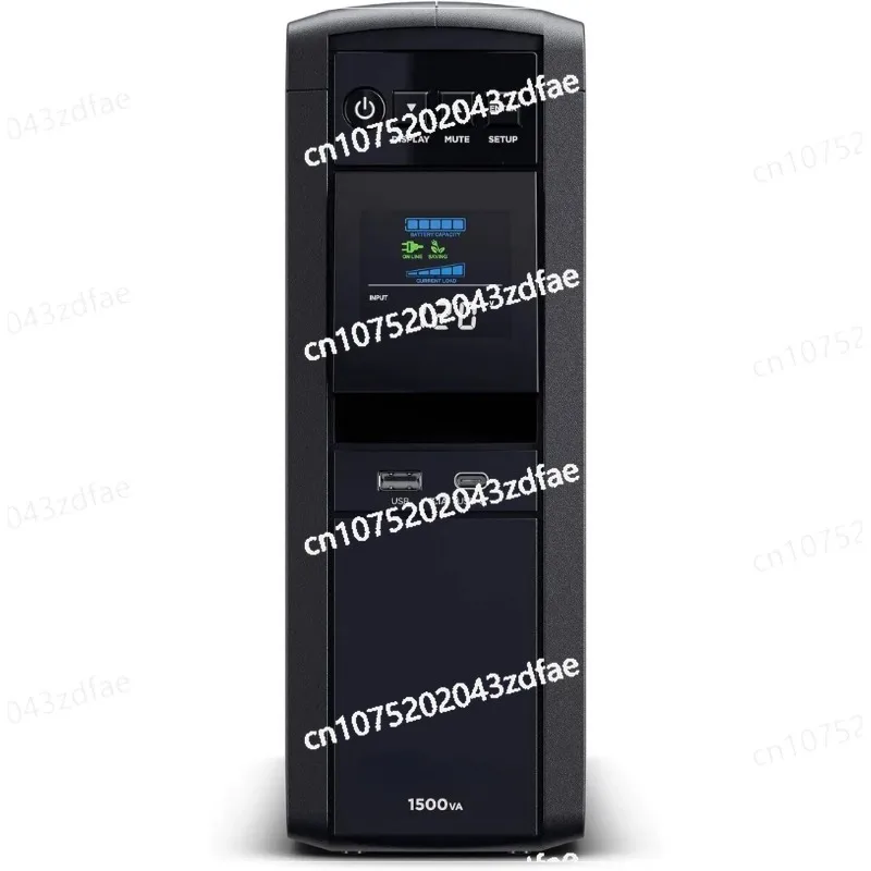 CP1500PFCLCD PFC Sinewave UPS System, 1500VA/1000W, 12 Outlets, AVR, Mini Tower,Black