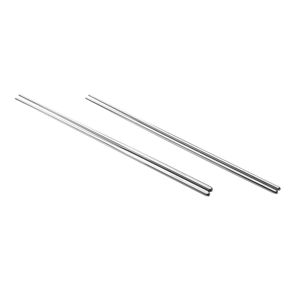 

2pcs Long Stainless Steel Chopsticks Anti-Slip Heat-Resistant For Hot Pot Frying Cooking Kitchen Use Extra Long Handle Smooth
