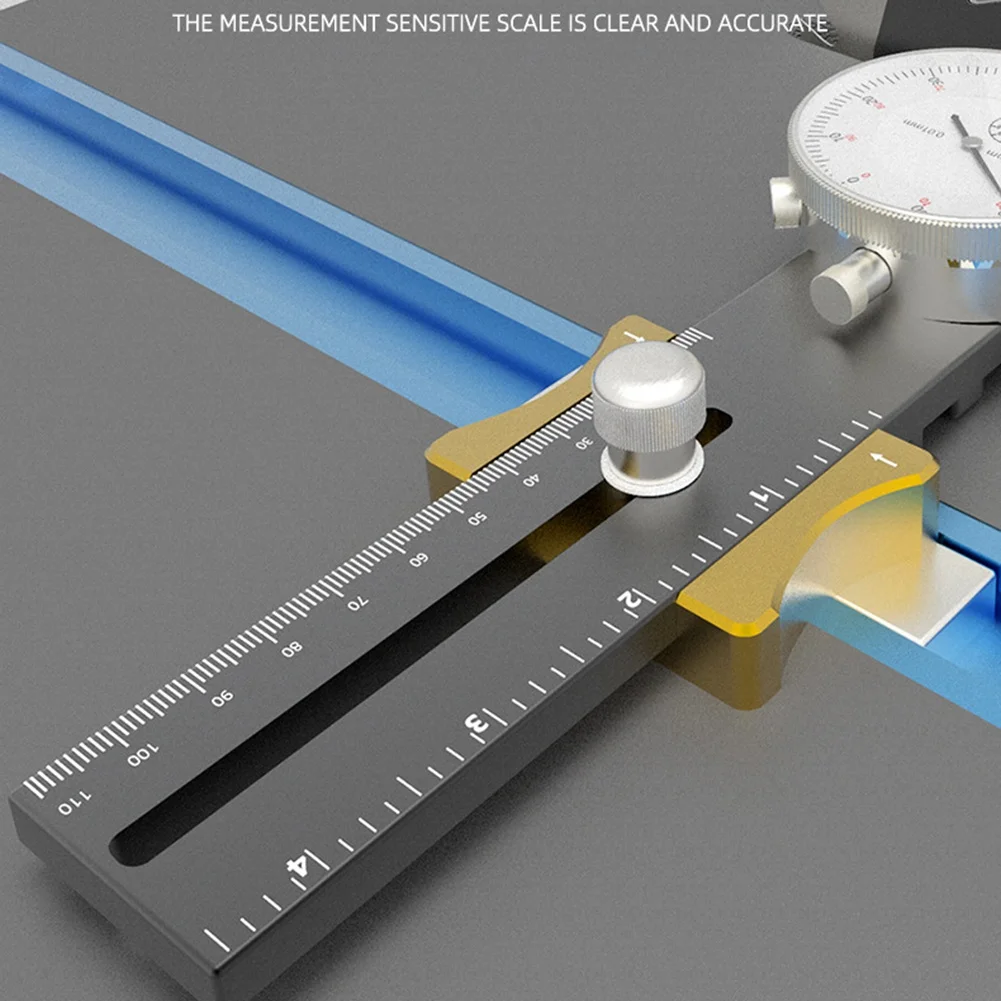 AT14 Table Saw Dial Gauge Corrector Black Aluminum Alloy About 230Mm Long For Saw Table Saw Blade Parallelism Correction