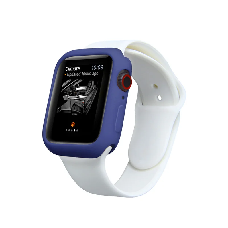 Capa de Silicone Macia para Apple Watch, Proteção de Capa, Bumper Shell, iWatch Series 8, 7, SE, 6, 5, 4, 3, 45mm, 44mm, 42mm, 41 milímetros, 40 milímetros, 38 milímetros