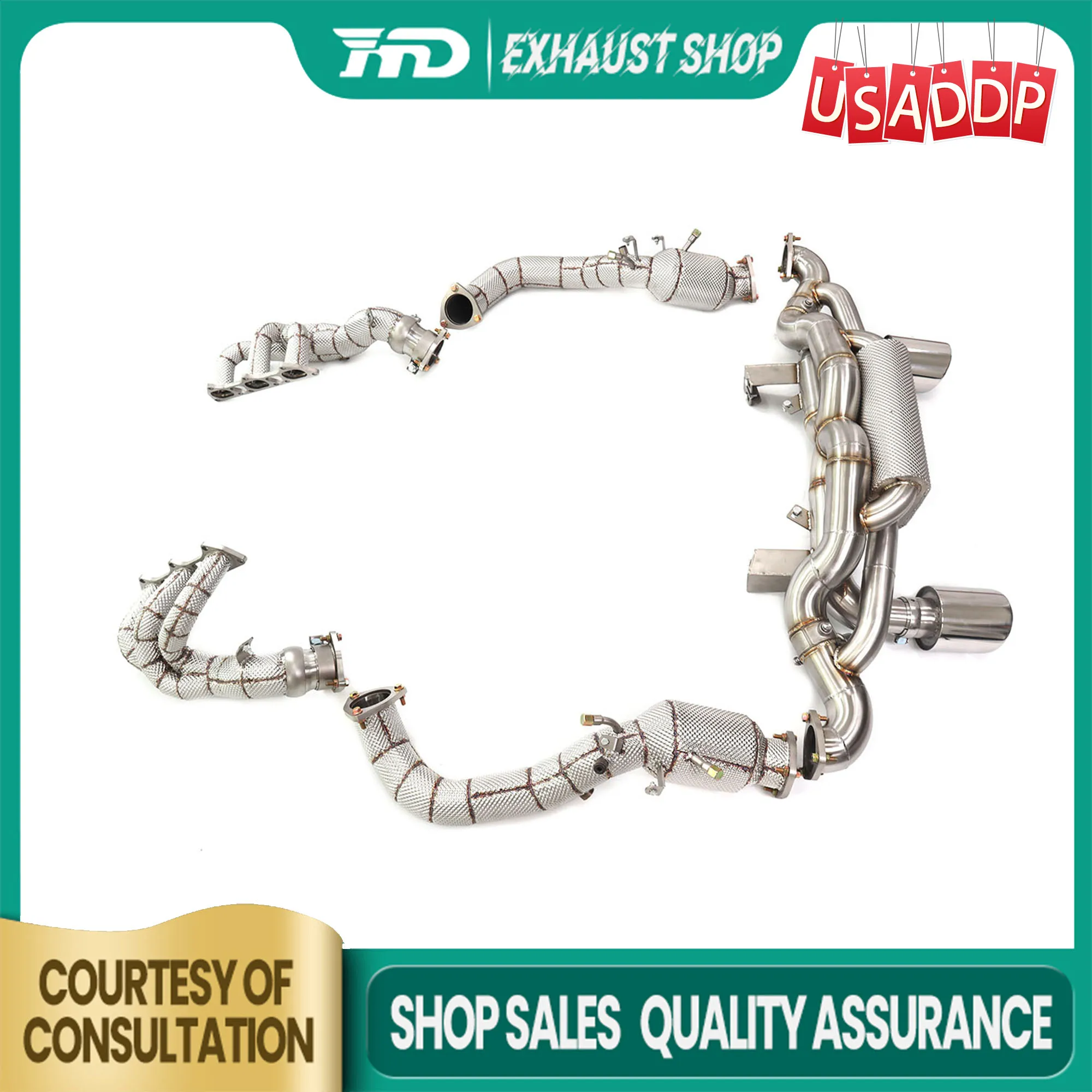 

HMD Exhaust for Porsche 718 Cayman GT4 RS 4.0L Catback SS304 Vacuum valve Easy installation Tips Muffler Downpipe Manifold