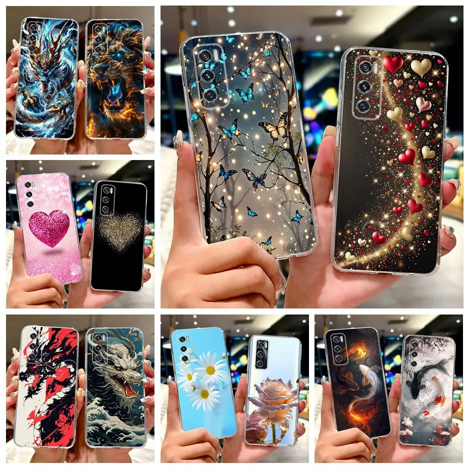 

For Vivo V20 SE Case V2022 V2023 New Fashion Painted Cover Clear Silicone Phone Case For Vivo V2022 V2023 V20 SE V20SE Soft Bags