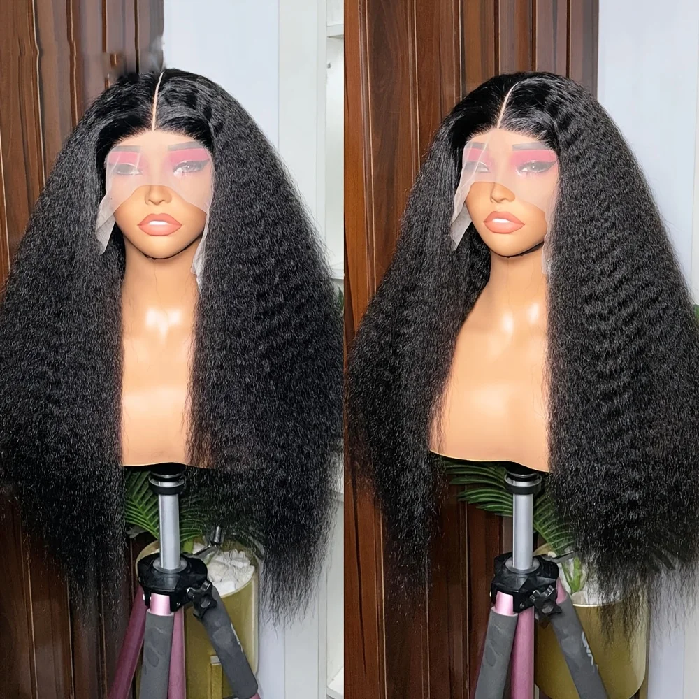 

Парик фронта шнурка 13x4, мягкий, 28 дюймов, плотность 180, натуральный черный, странный, прямой для африканских женщин с волосами ребенка, предварительно выщипанные, бесклеевые