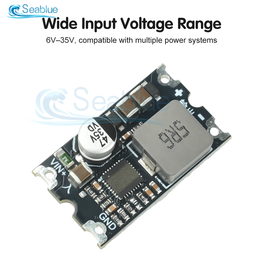 DC-DC وحدة محول فرق الجهد 6-35 فولت إلى 5 فولت 12 فولت 8A كفاءة عالية منخفضة الحرارة الجهد المنظم مجلس TVS حماية من درجة الحرارة الزائدة