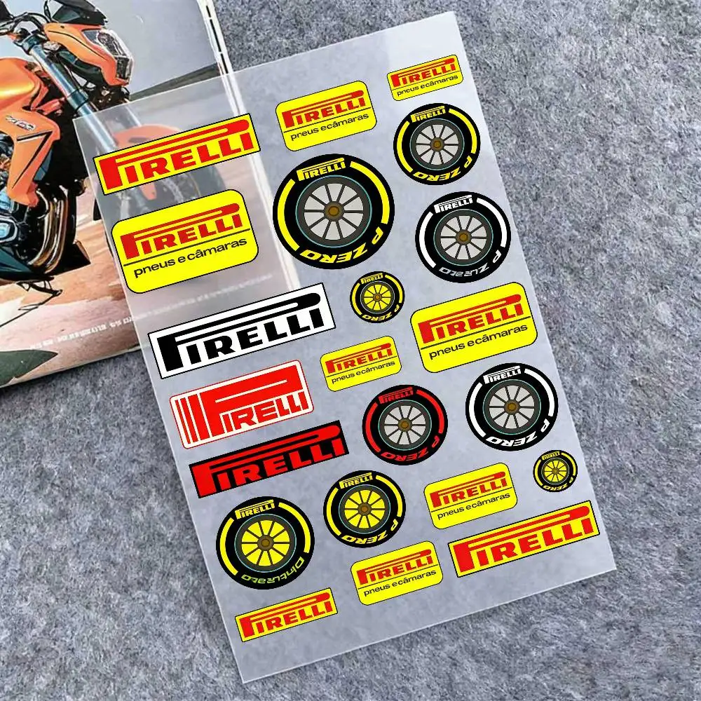 

For PIRELLI Reflective Motorcycle Stickers, 3M Safety Warning At Night In The Dark Scooter Helmets