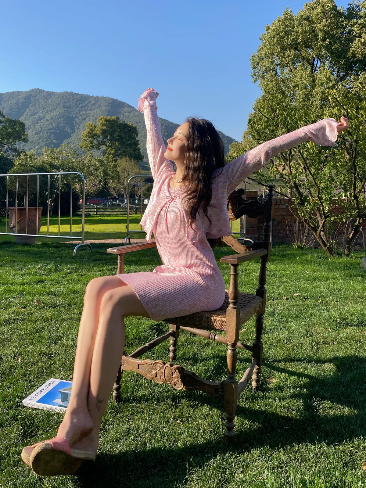 

Оригинальный летний комплект TZCO 2023: розовый, с эффектом «русалка», с сегментной окраской, из ультратонкого шелка с бусинами, 5 предметов, повседневный стиль для взрослых