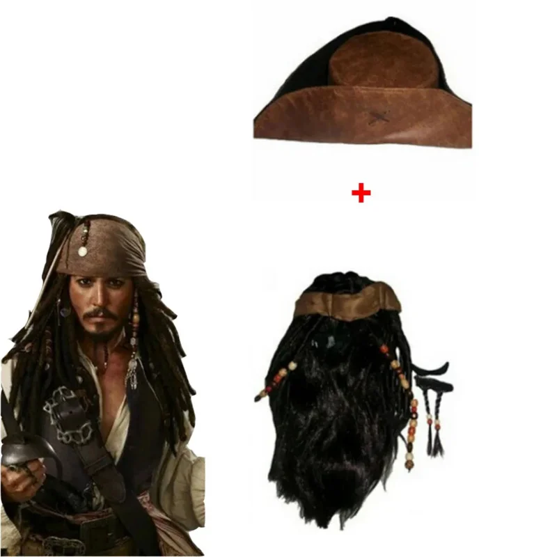 

Джек Косплей Воробья шляпа/парик/борода Хэллоуин пиратский костюм аксессуары реквизит для ролевых игр для взрослых мужчин мужской наряд rlu;