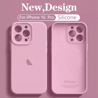 Original Liquid Silicone Phone Case for iPhone 16 15 14 13 12 Pro Max Apple Logo Cases for iPhone 13 11 15 16 Pro Full box Cover