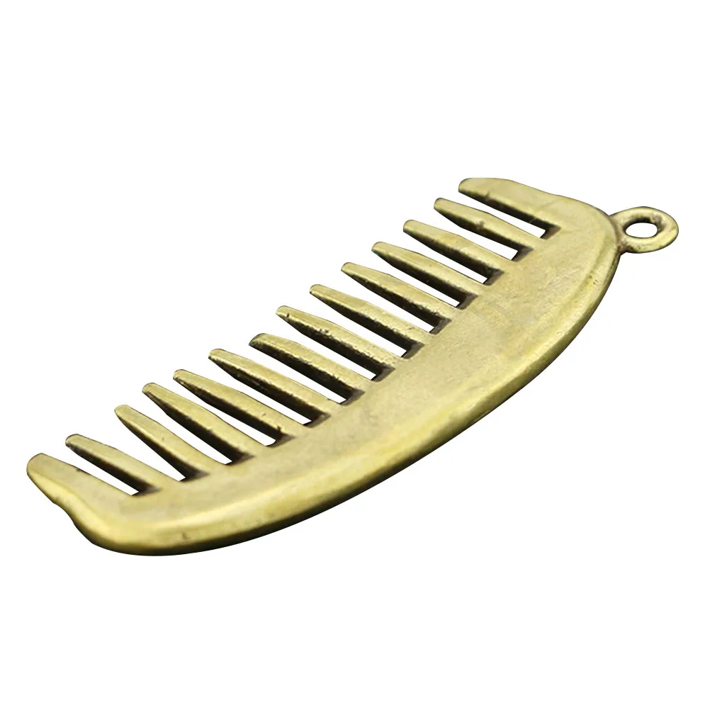 

Premium Mini Copper Comb Keychain Pendant Vintage Diy Key Ring Decorative Accessory Durable Retro Handicraft Ornament For Bag
