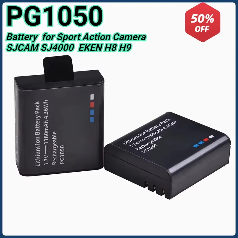 PG1050 PG-1050 1180mAh Battery for Sport Action Camera SJCAM SJ4000 SJ5000 EKEN H9 H9R H3 H3R H8PRO H8R EKEN H8 High Qualty