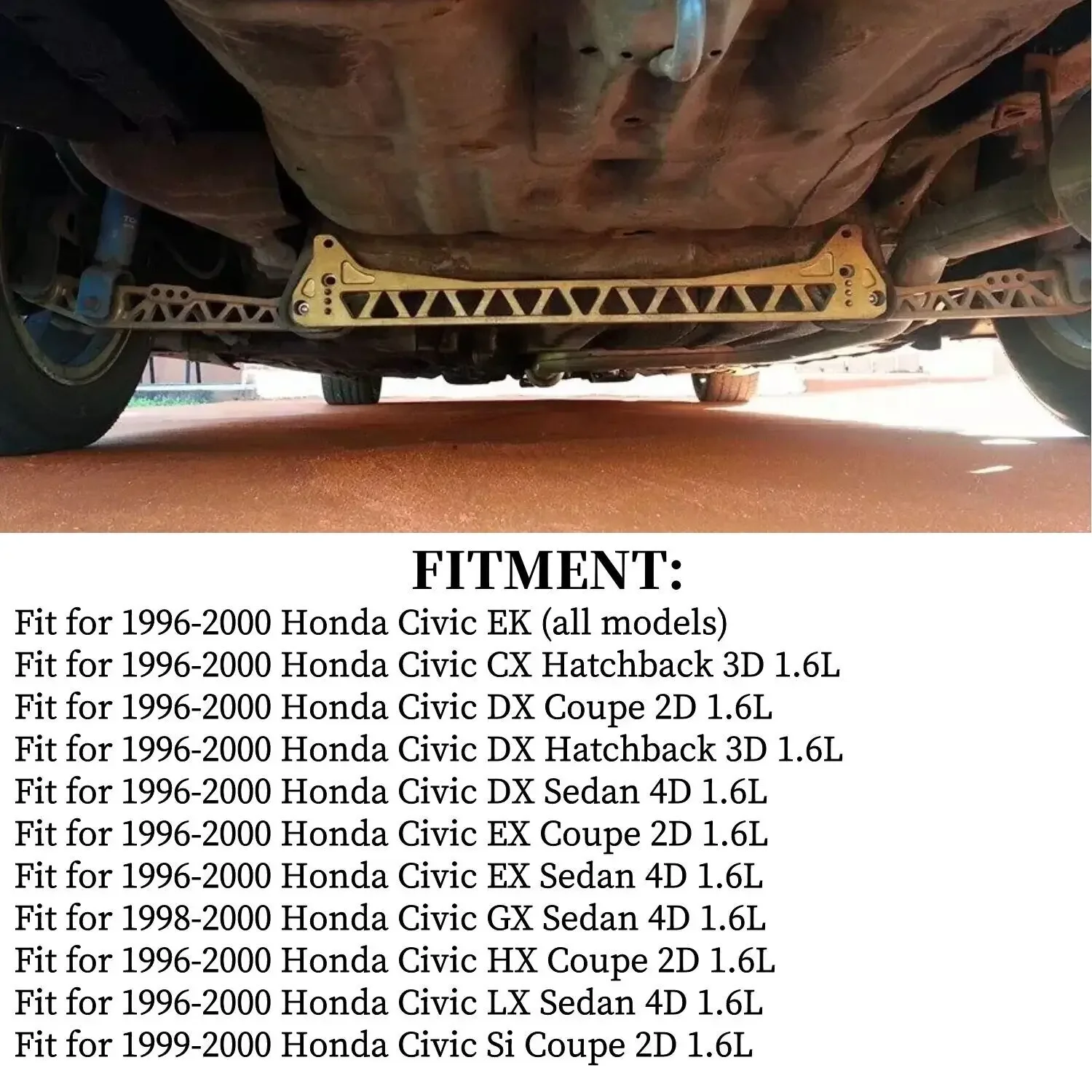 Gold Silver Pair Billet Aluminum Rear Lower Control Arms for Honda Civic EK 1996-2000 EX Si