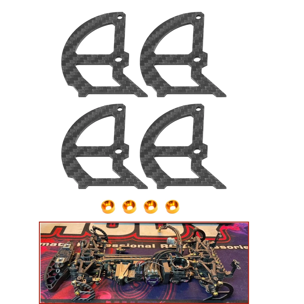 4 Stück Kohlefaser RC Fahrhöhenversteller Reifen-Ausgleichswerkzeug Ausrichtungshilfe für 1/10 On-Road Touring Drift Car TT02 D5