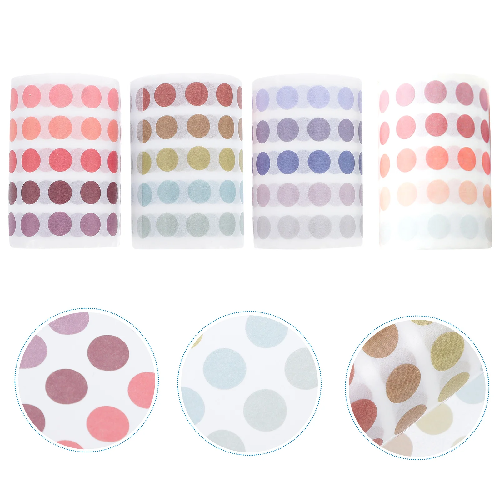 

4Pcs Assorted Style Dot Stickers Easy to Use Adhesive Decals for Scrapbook Decoration DIY Arts Crafts Handmade Projects