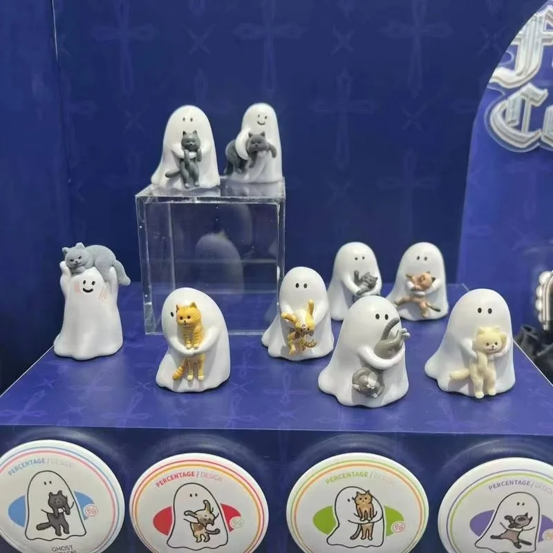 

Little Ghost Glow In The Dark Look At My Cat Series Blind Box Cute Kawaii Mini Figure Mysterious Night Light Collectible Gift