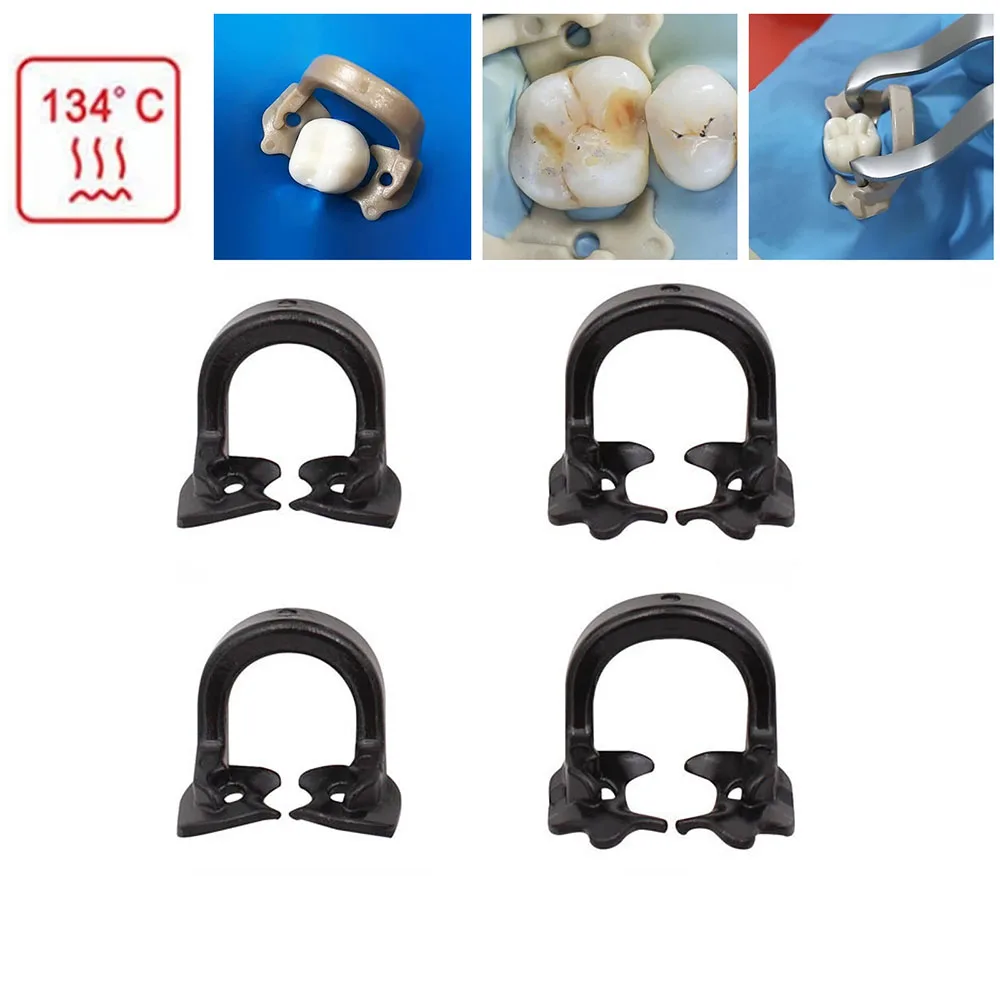 4Pcs Dental Rubber Dam Clamps Barrier Clip Resin Material Dental Lab Dentist Tools Dentistry Supplies Small and Large