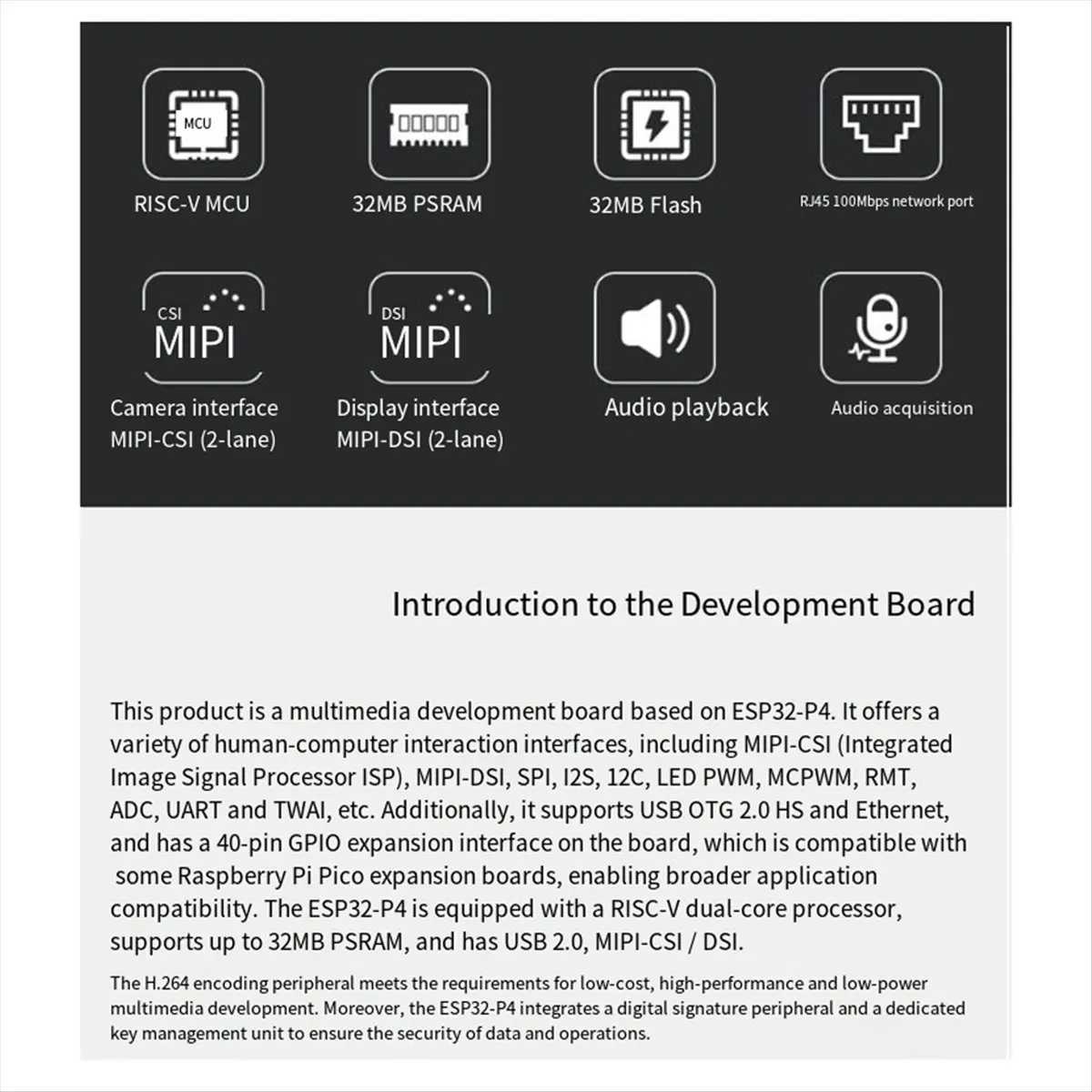 

Плата разработки (A32M) ESP32-P4-ETH с RJ45 POE, DSI/MIPI/CSI, поддержкой камеры/аудиоустройства, 40-контактным GPIO для AI Deepseek, A
