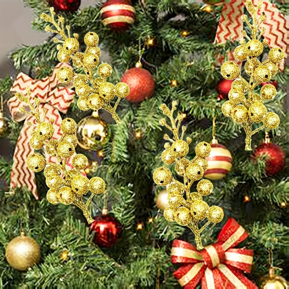 10 قطعة زينة عيد الميلاد باقة التوت الاصطناعي الحلي للمنزل ديكور السنة الجديدة هدايا نافيداد 2025 لوازم الحفلات جارلاند