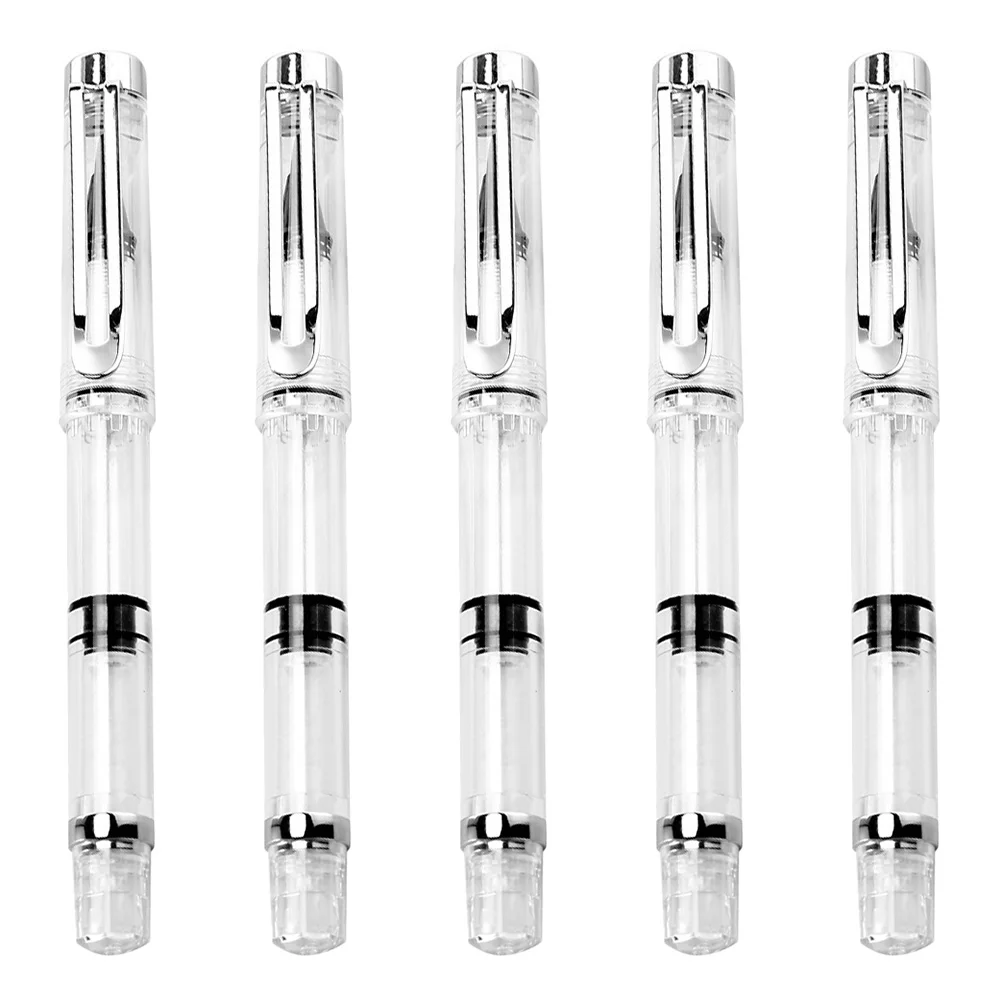 

5 Pcs Calligraphy Soft Pens Refillable Watercolor Brushes Plastic Fountain Pens for Painting Drawing Stroke Writing
