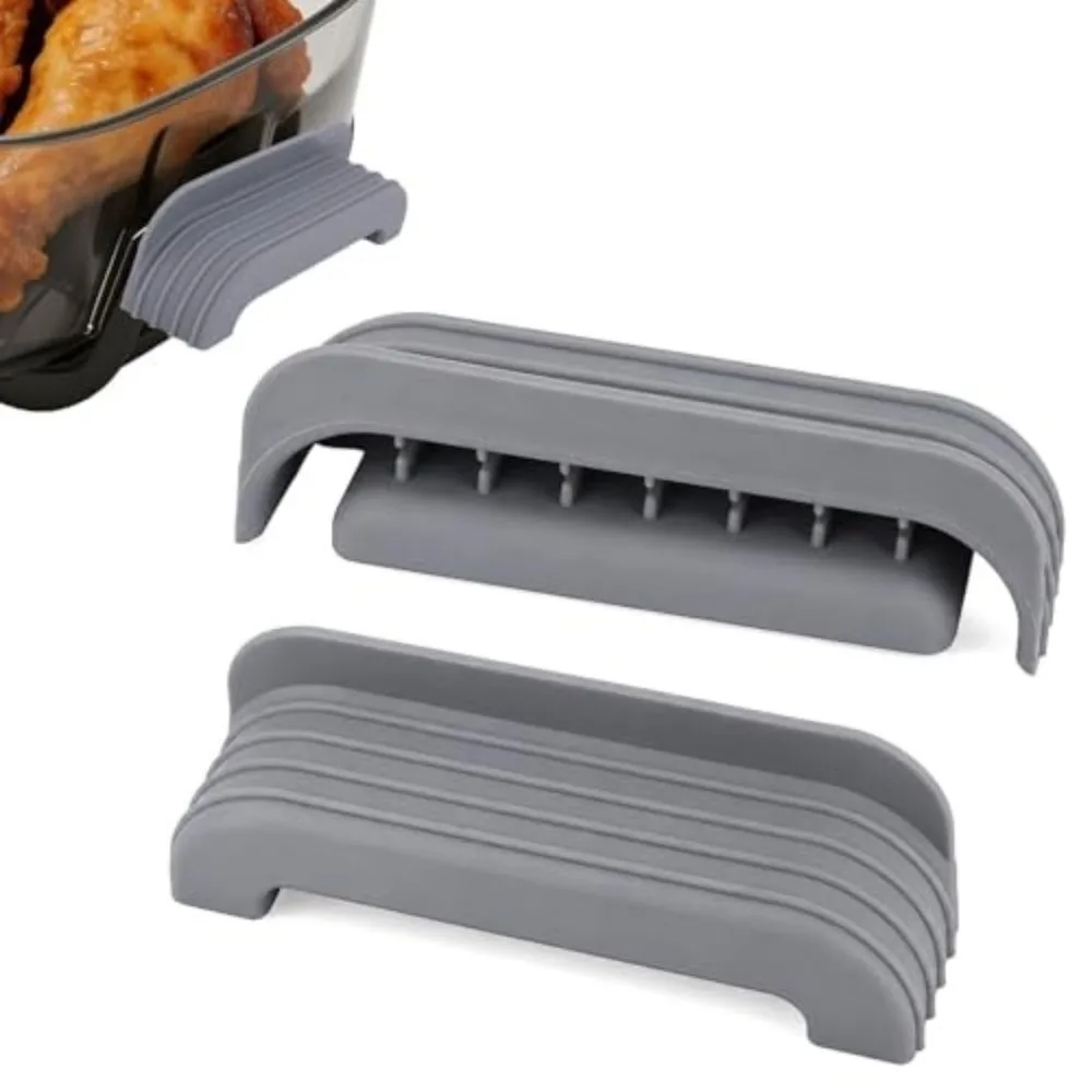 Ribbed Exterior Non-Slip Grip Sleeve Non-Slip Easy Clean Handle Cover Non-Toxic Heat Resistant U-Shaped Sleeve for Ninja Crispi