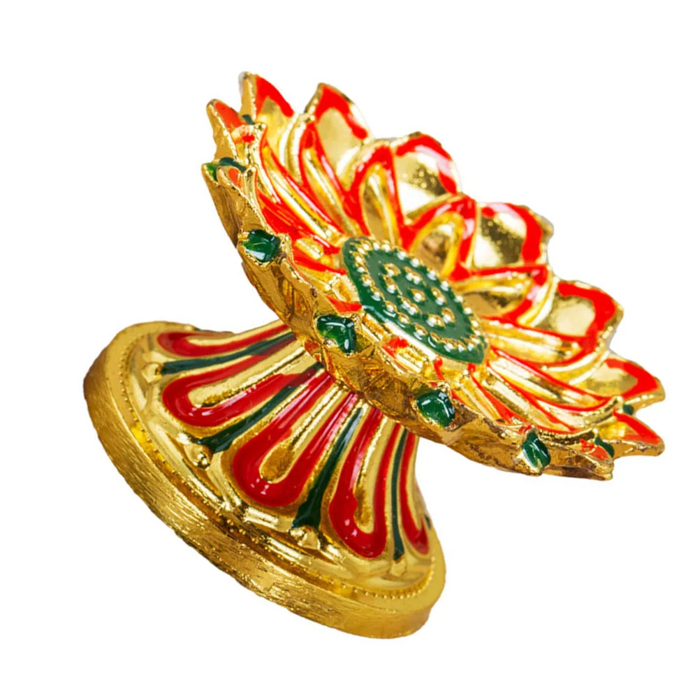 1 個合金蓮ホルダー色塗装バターランプホルダー滑り止め底奉納仏教使用装飾ギフト