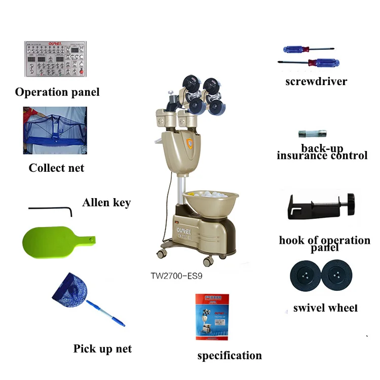 Oukei-robot de tenis de mesa automático, TW2700-ES9 de doble cabezal, gran oferta, profesional, entrenamiento