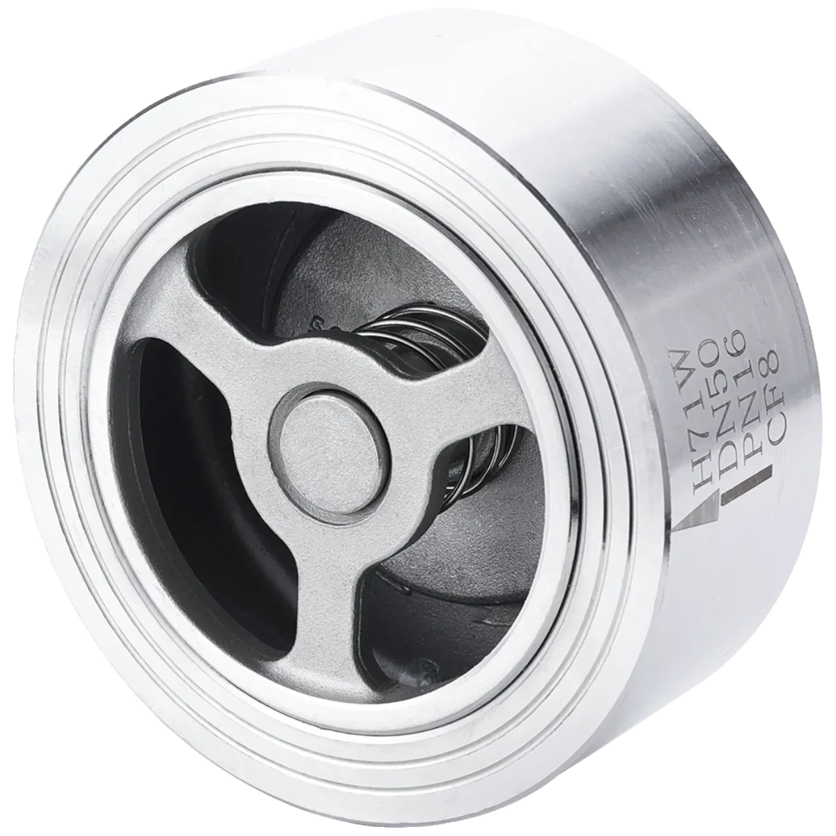 

304 Stainless Steel H71W-25P/16P/40P Wafer Type Glossy Check Valve Heavy Duty Lifting Check Valve Bright