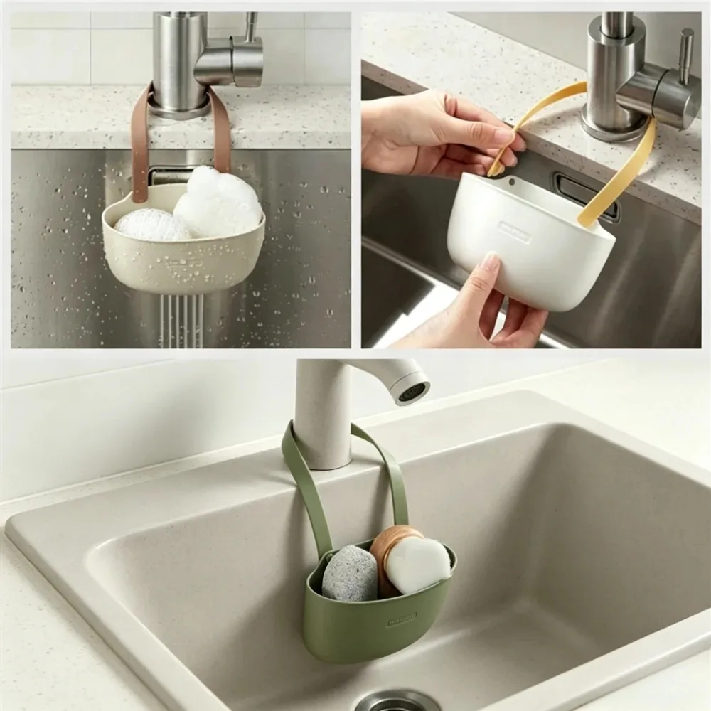 Halterung für die Küchenspüle, hängender Abtropfkorb, verstellbares Abtropfgestell, Seifen- und Schwammhalter, Wasserhahnhalter, Küchenzubehör, Neu – Detail 1