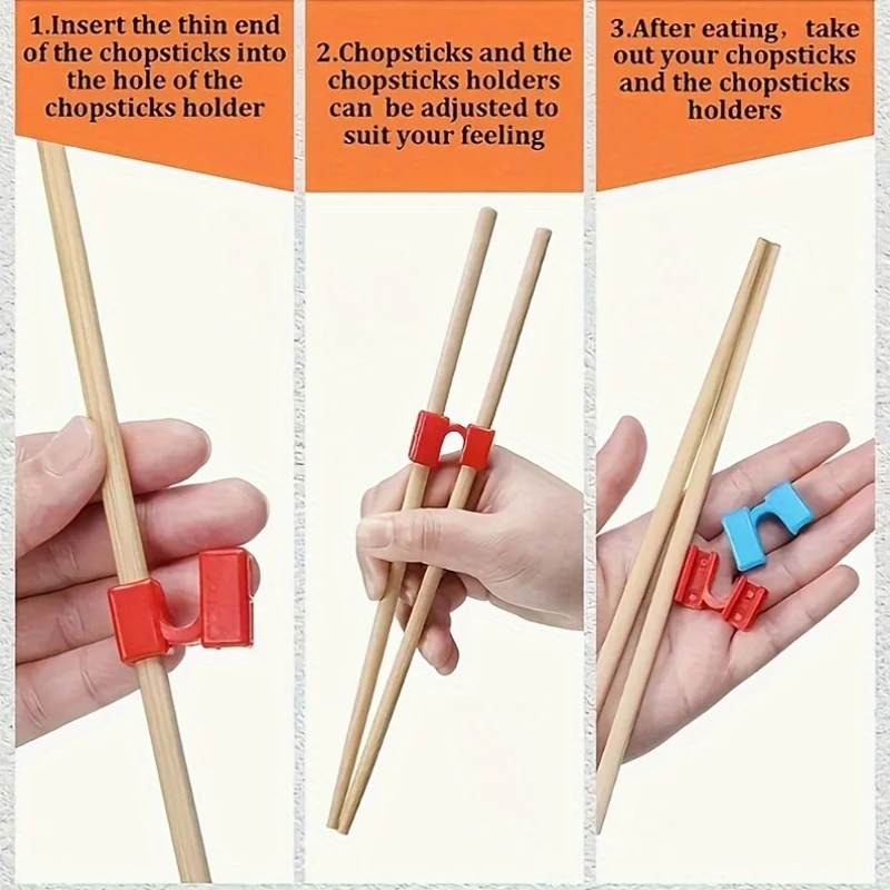 4pcs Beginner Chopstick Stand - Lightweight Training Chopstick Accessory, Anti slip, Reusable