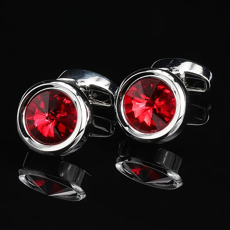 أزرار أكمام كريستالية للرجال لحفلات الزفاف، إكسسوارات قميص رسمية أنيقة للأعمال، هدية لعيد الأب والعريس #4