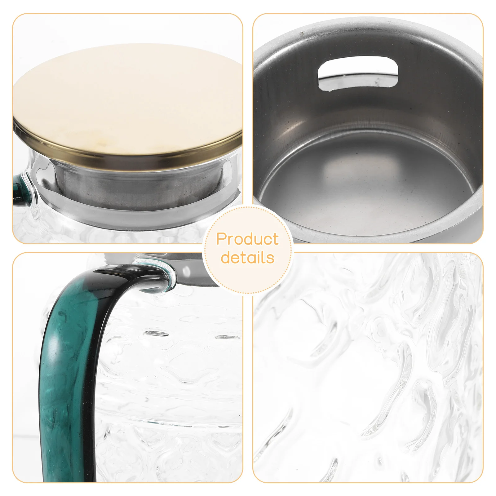 

Glass Pitcher Large Capacity Stainless Steel Milk Beer Storage Cold Water Jug Beverage Dispenser Tea Makers for Tea