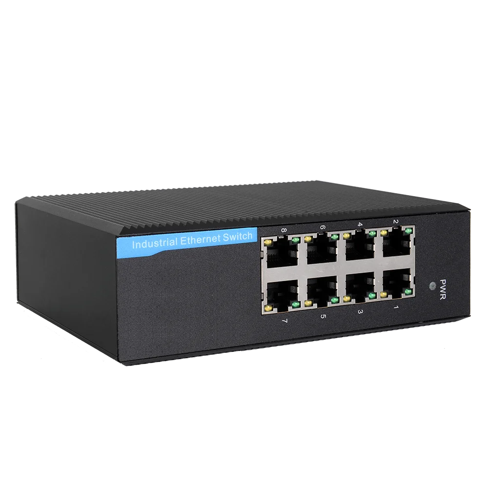 8 Port 9V 12V 24V 48V Din Rail Mini Outdoor 10 100 1000M Gigabit Industrial Ethernet Network Switch