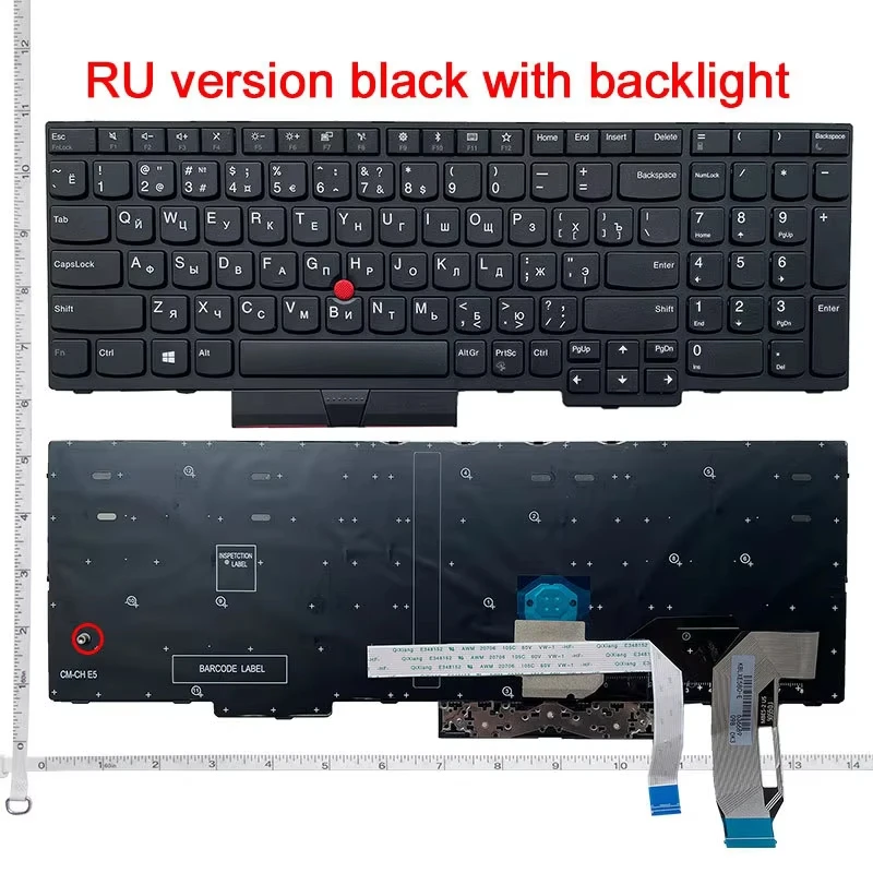 Klawiatura do laptopa US/RU/SP Lenovo Thinkpad E580 E585 E590 E595 L580 L590 T580S T590 R590 P52 P53 P72 P73 P15S T15 Gen1/Gen2 — zdjęcie 6