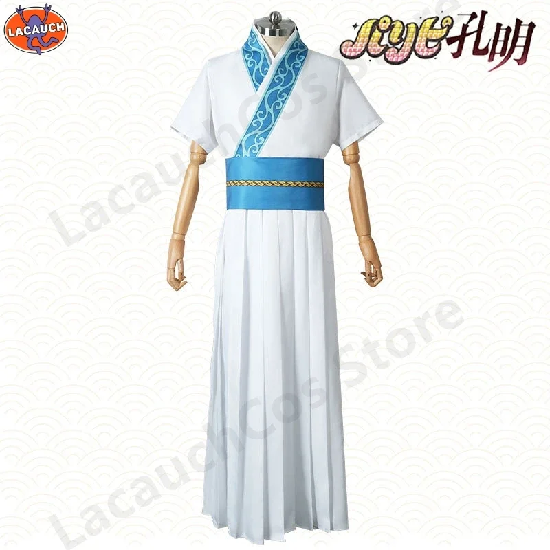 Kongming Zhuge Cosplay Costume avec perruque, Ya Boy, Robe verte Industries celle, Tenue, Chapeau, Parépi, Plumes, Fan Party, Carniva AA, Nouveau, 2025