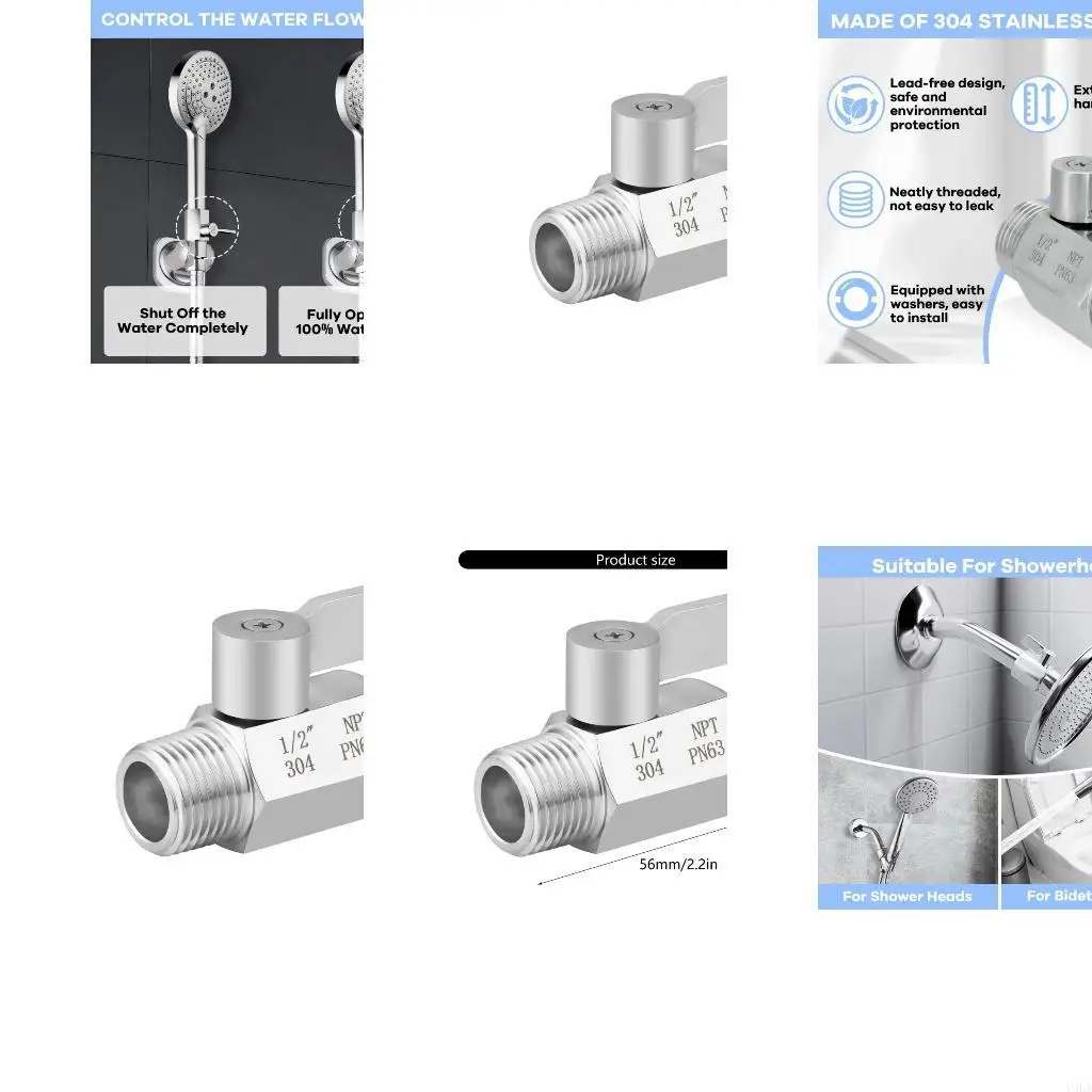 

U4LA 1/2inch NPT Water Flows Control Valves Stainless Steel Mini Ball Value for Home