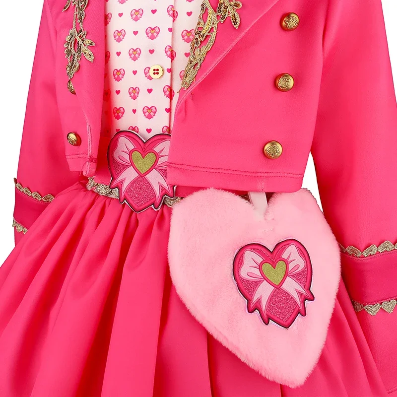 Disguise Wicked Wonderland Pink Princess Costume For Heart Print Dress Jacket Carnival Performance Fantasy Outfits