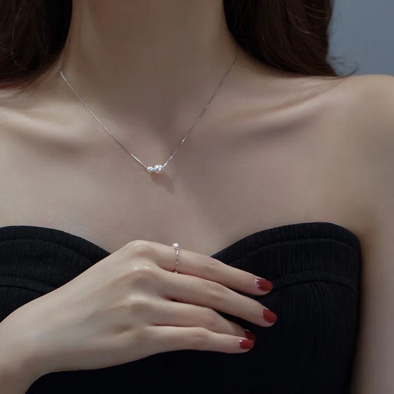 Fashion Small Pearl Choker Necklace Female Elegant Travel Party Gold-plated Clavicle Necklace Aesthetic Jewelry Accessories