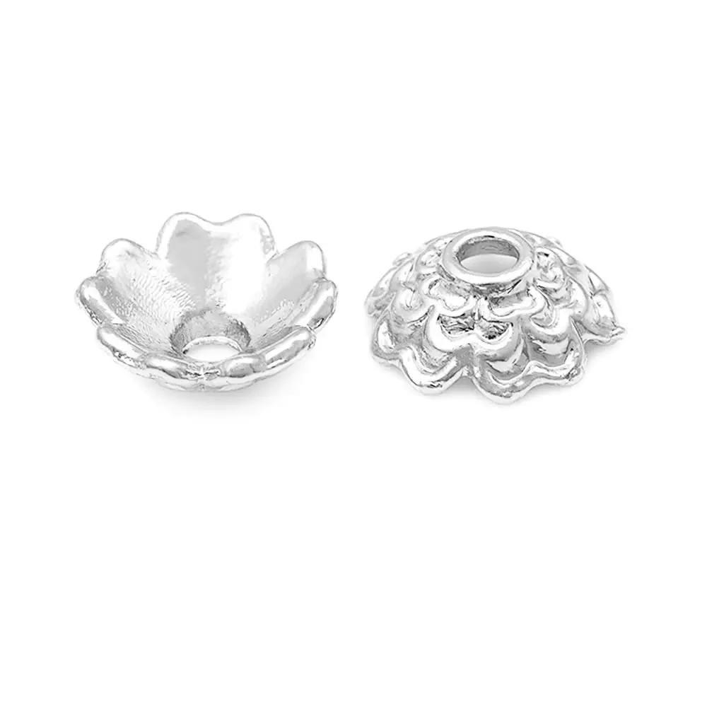 18K Goldfarbene Messing-Blumenperlenkappen Hochwertige DIY-Schmuckherstellungszubehör Halsketten- und Ohrring-Accessoires für Frauen – Detail 27
