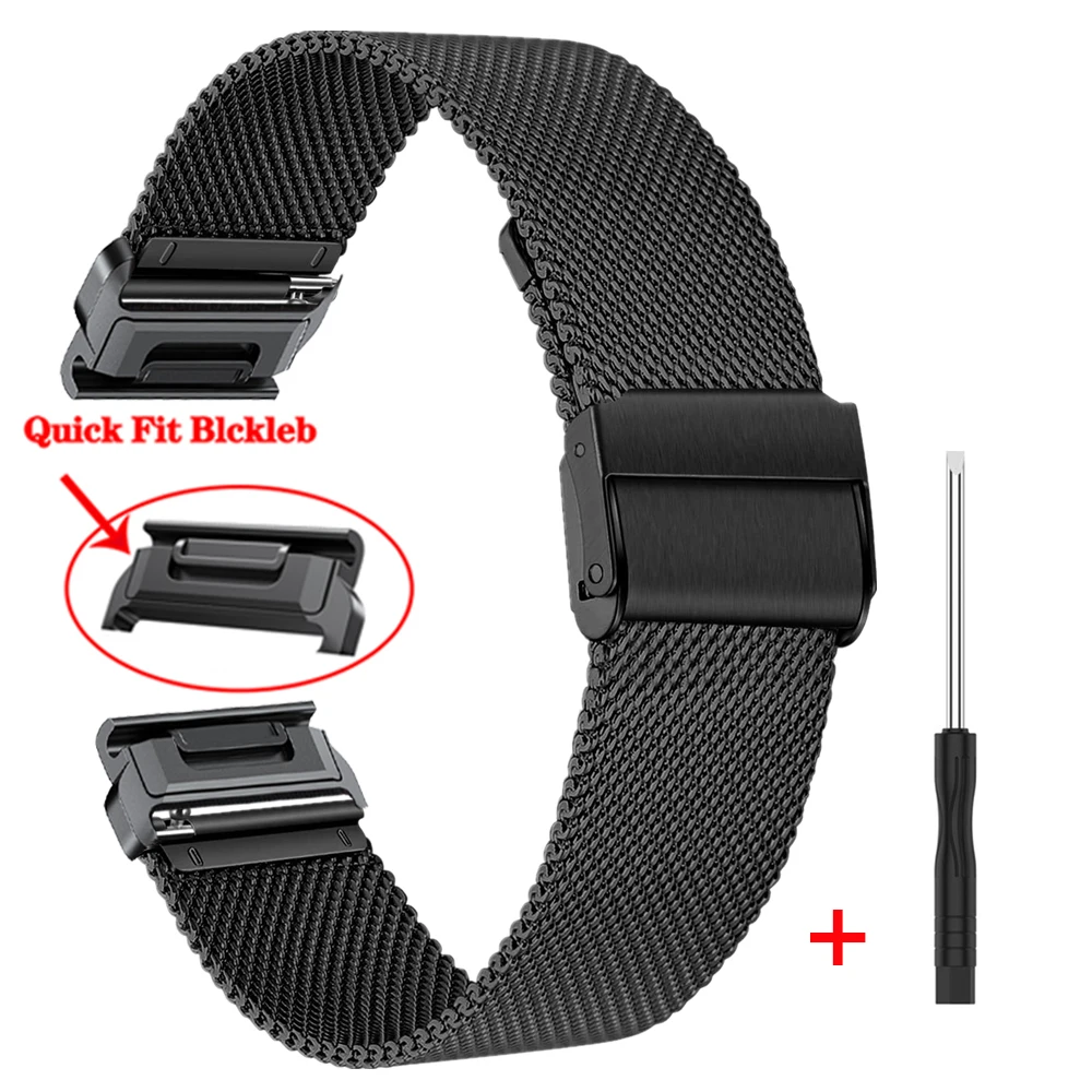 20 22 26MM For Garmin Fenix 6s 7X Pro Solar EPIX GEN 2 Tactix 7 6 Enduro 5X Plus 3HR Descent MK1 Mk2 Strap Band Stainless steel