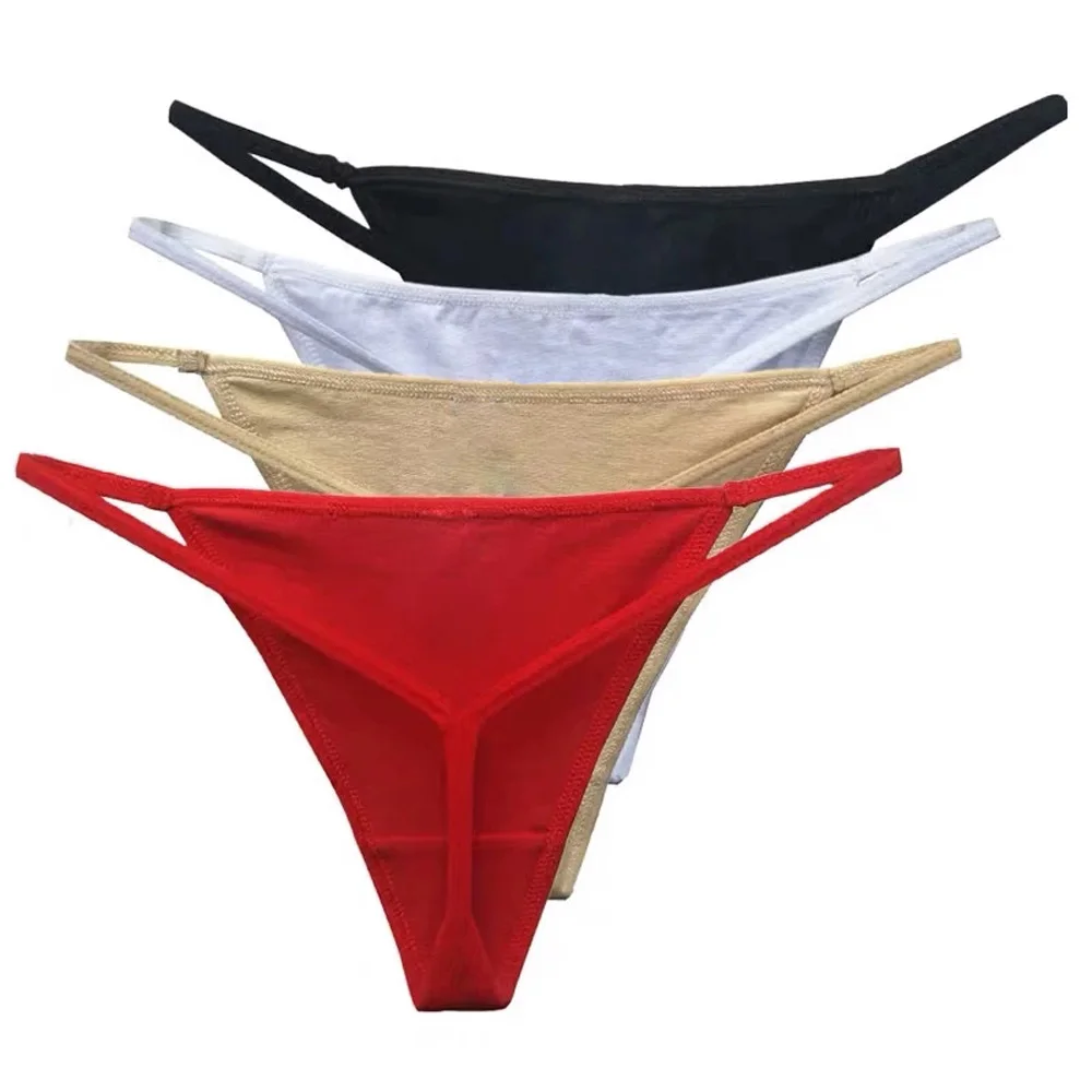 

Female Women Thin Strappy Bikini Underwear Cotton Panties V Strings Thongs