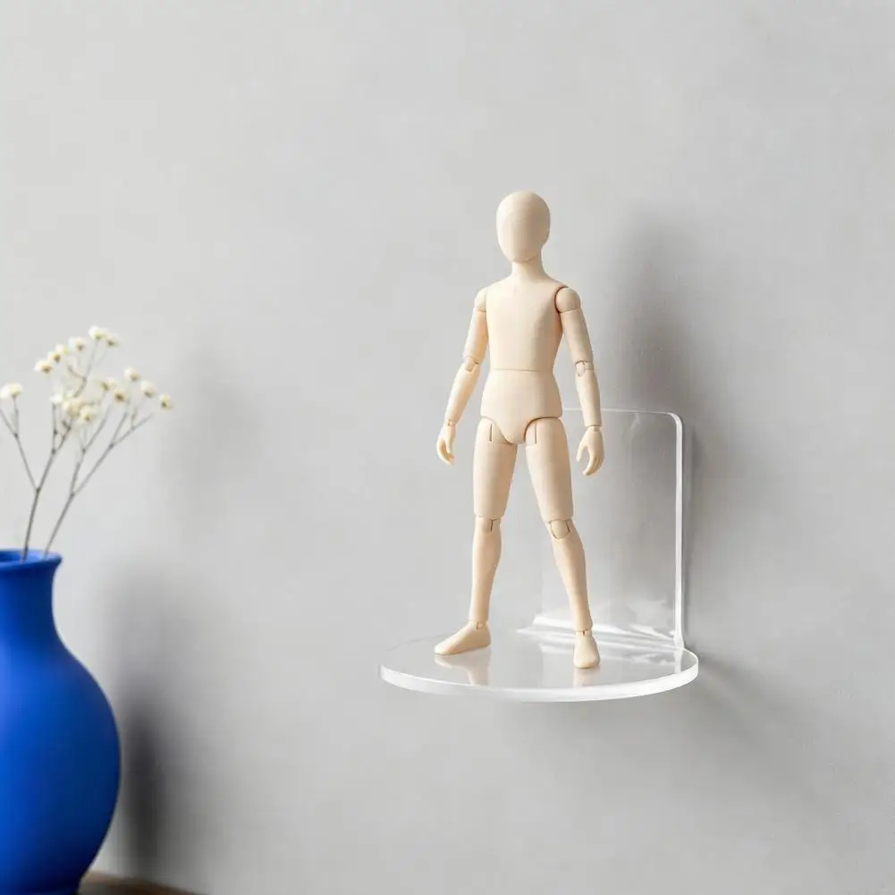 Doll Floating Display Stand, Clear Acrylic Action Figures Wall Display Shelf Sturdy Retail Counter Display for Figurines