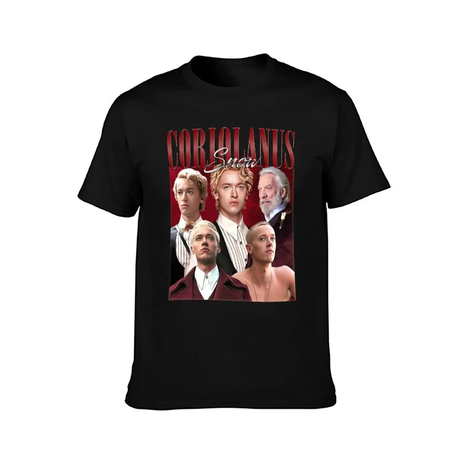 Coriolanus Snow T-Shirt, Summer Casual Cotton Tee, Oversized Streetwear Tops, Vintage Graphic Print, Loose Fit Short Sleeve