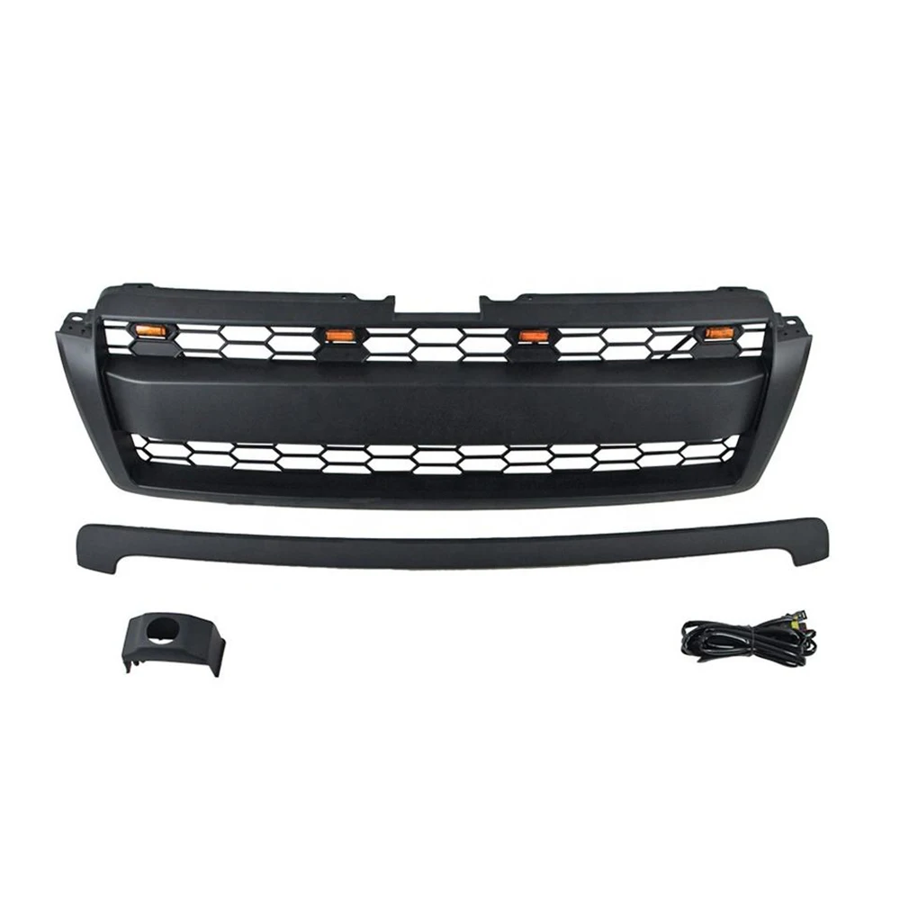 For Land Crusier Prado Fj150 2010~2013 4x4 Off Road Auto Racing Grille Front Upper Grill Black Grille With Led Letter