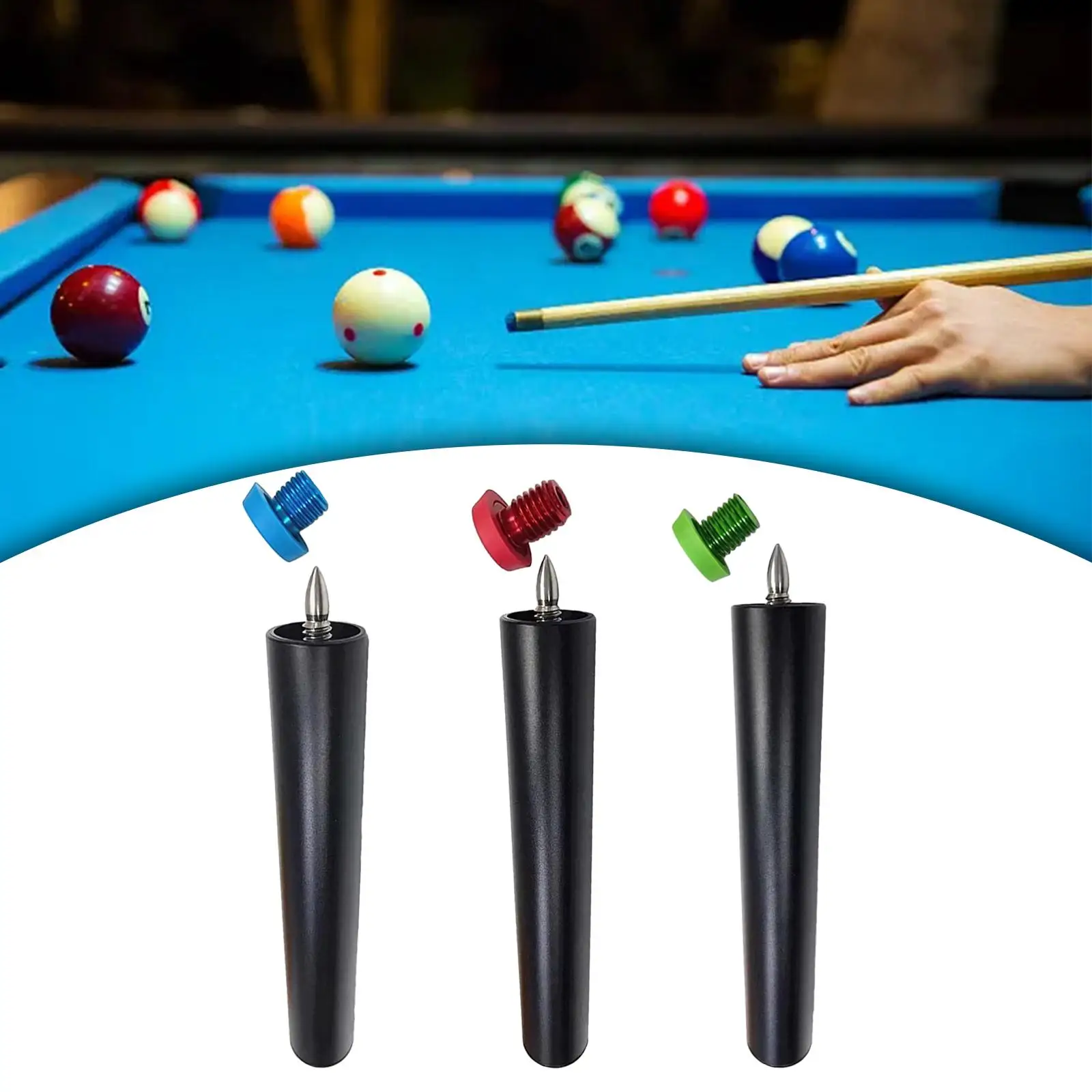 Pool Cue Extender Cue End Extender Biljart Pool Cue Sticks Extension Sterke Lengte 8 inch voor Mannen Vrouwen Onderdelen Accessoire